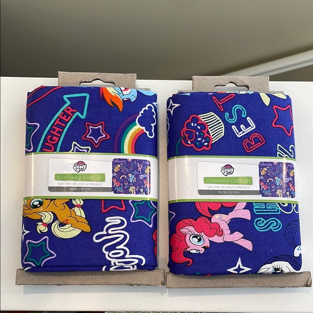 New 2 pk of MY LITTLE PONY Precut Sewing and Craft Fabric